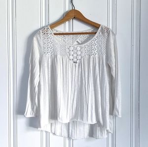 White Crochet Top • American Eagle
